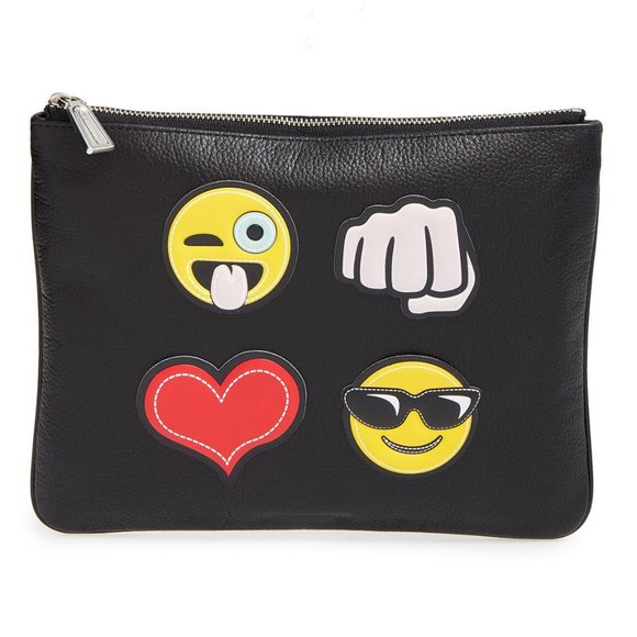 Rebecca Minkoff Crazy Emoji Sticker Set W/Pouch NW